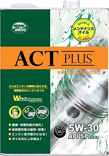 ルート産業(Routsangyou) モリドライブ エンジンオイル アクトプラス 5W-30 4L SP 全合成油 エコカー 経年車MORIDR