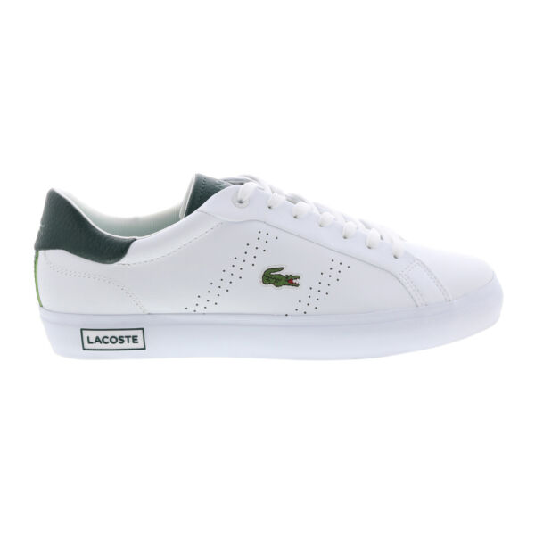 ラコステPowercourt 2.0 123 1 Mens White Leather Lifestyle Sneakers Shoes