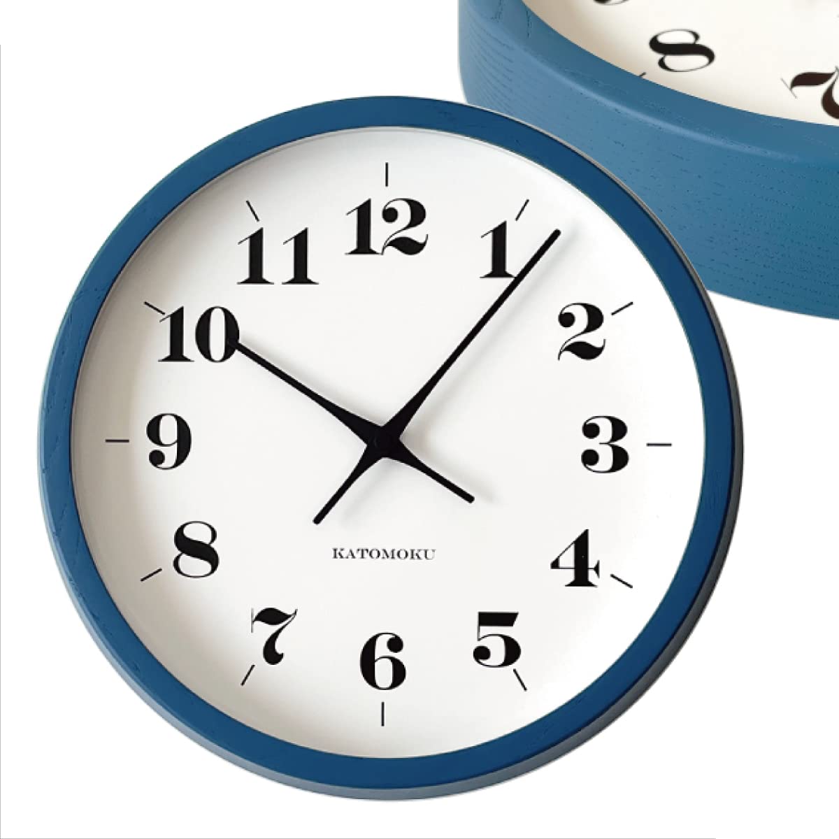 KATOMOKU muku clock 12 ブルー 掛け時計 スイープ km-97BLRC φ306mm (電波時計)