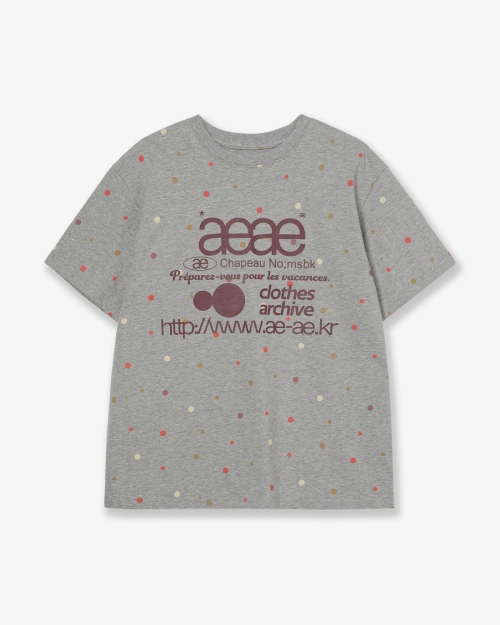 【AEAE】 WEB LOGO COLOR DOT T-SHIRTS [MELANGE GREY] 正規品