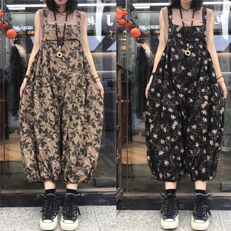 レディースビブパンツ サルエル 韓国ファッション 型カバー ゆったり ジャンプスーツ 大人