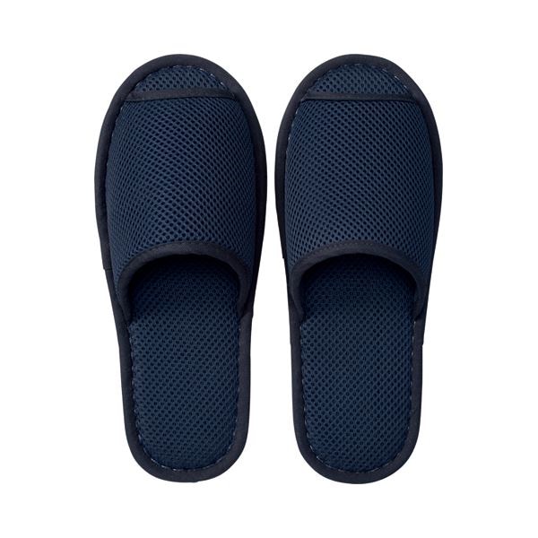 （まとめ） TANOSEE ウォッシャブル メッシュスリッパ ネイビー 1足 [x10セット]