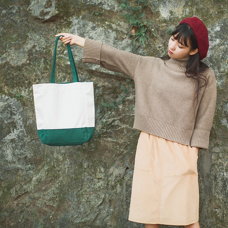 ショルダーバッグ 新婦人用バッグ韓国版印刷トレンドファッションコントラストカラーキャンバスショルダー