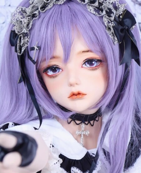 ハーフマスク カツラなし 砂杏 フリーサイズ 頭囲59cm以下 ヘッドロリータ人形 コスプレ マスク 変身 仮装 着ぐるみ 二次元美少女 46,500円