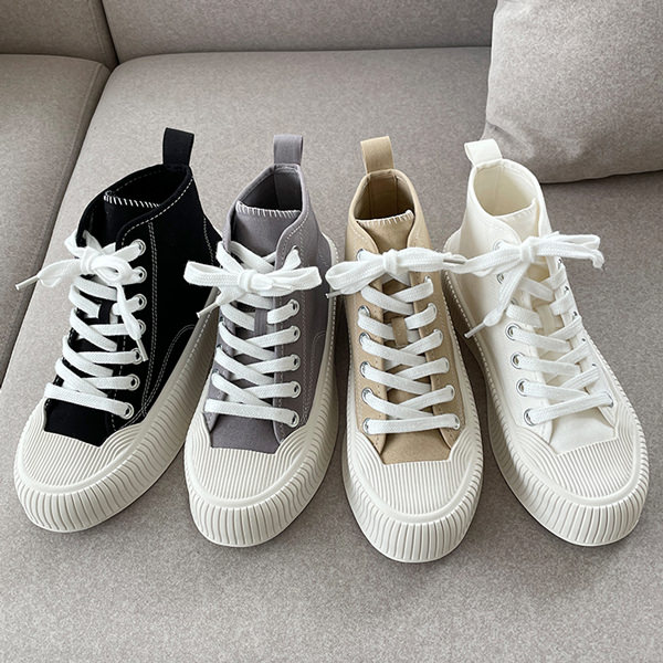 スニーカー ハイカット ウェッジソール レースアップ 靴紐