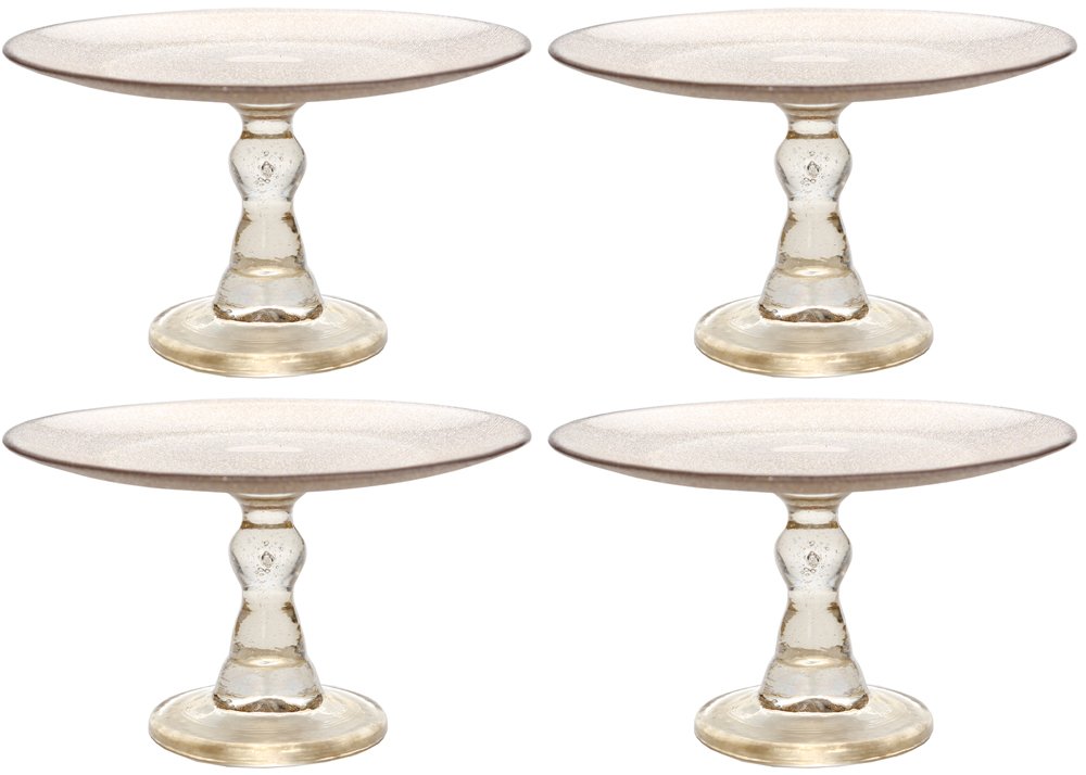 ヴェトロ・フェリーチェ ケーキスタンド 皿 洋食器 プレート ジンジャー 21cm 4枚セット 幸せのガラス グリッター 323921PEF G006