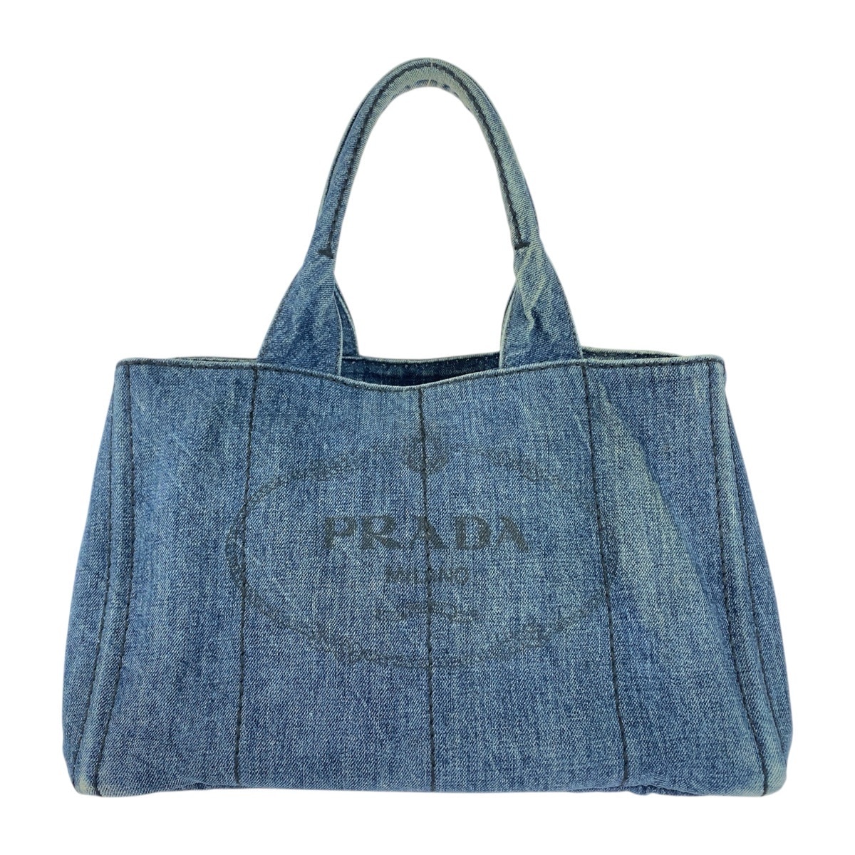 カナパ 三角ロゴプレート ブルー ゴールド金具 キャンバス トートバッグ ハンドバッグ レディース 505042