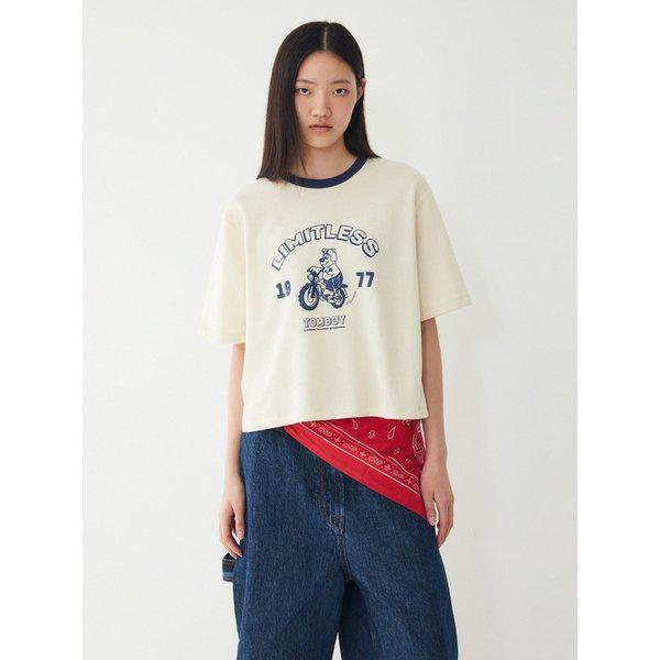 [再注文] TOMBEAR アートワーク リンガー 半袖Tシャツ_ライトイエロー 9176222996