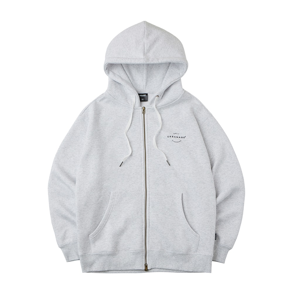 Daily Standard Hoodie Zip-Up White Melange