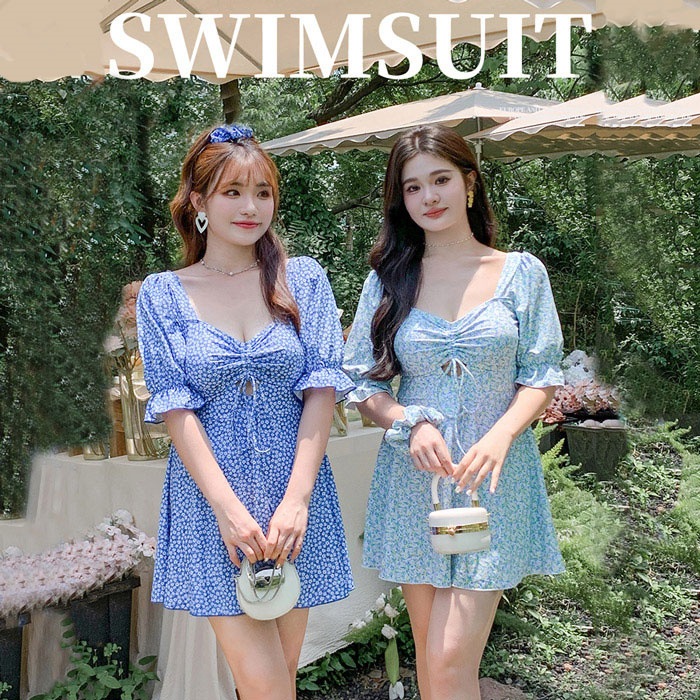 【ワンピース水着】レディース 体型カバー オールインワン 大きいサイズ 半袖 ノンワイヤー フリル フレアスカート ハート 露出控えめ 10/20/30/40代 大人 女性用 小胸水着 盛れる お洒落