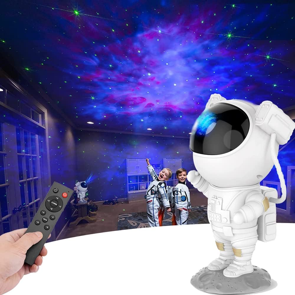 星月夜ライト プロジェクター 宇宙飛行士 LED プロジェクション ランプ リモコン付き ヘッド角度調節可能