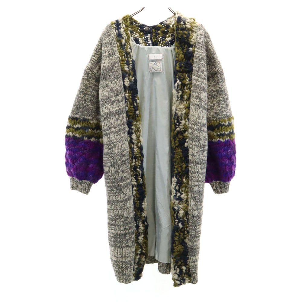 スフィーデ ウール100％ ハンド ロング ニットカーディガン 38 グレー系 sfide レディース 古着 5,251円