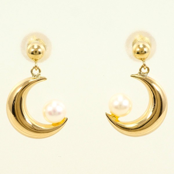 K18 18金 YG ピアス パール(真珠) 総重量約0.9g ジュエリー 中古