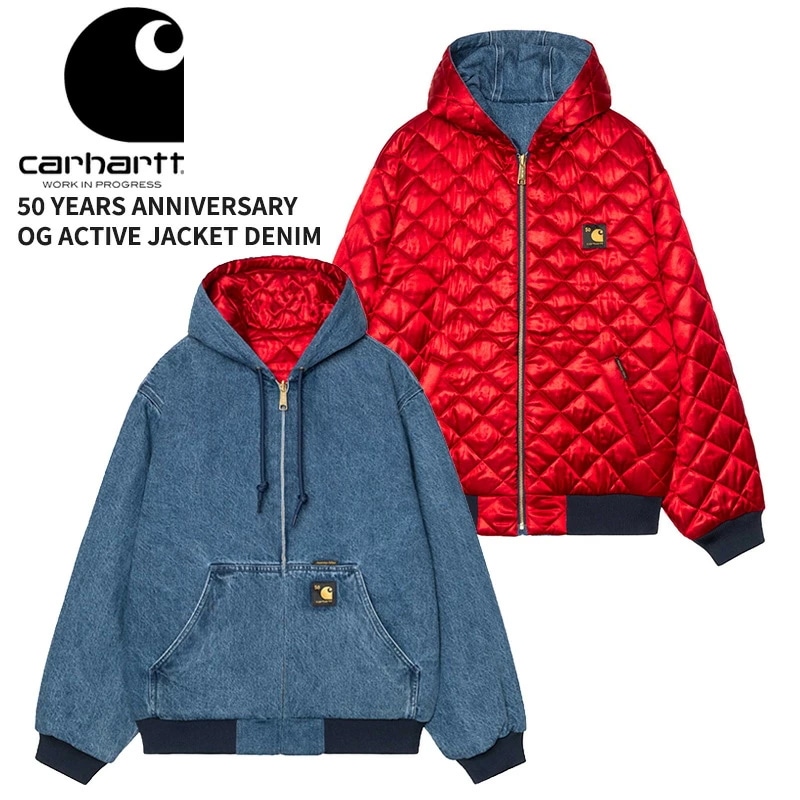 カーハート ダブリューアイピー メンズ リバーシブル ジャケット Carhartt WIP 50周年記念 アクティブジャケット デニム 限定 アウター ワークウェア I035966