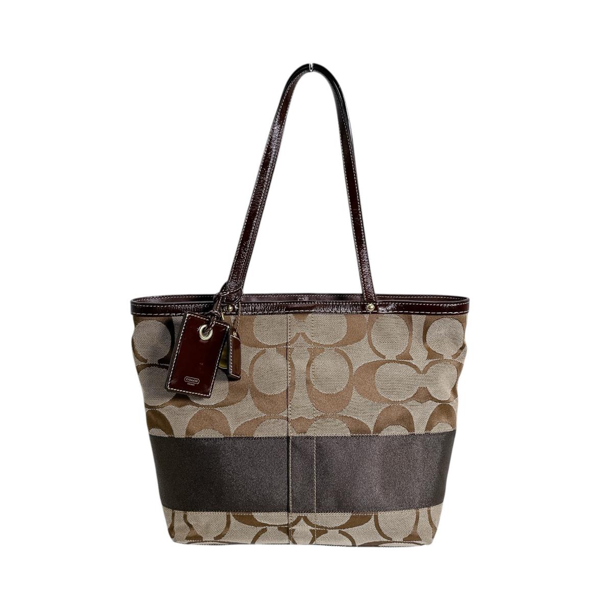 M0667 シグネチャー キャンバス トートバッグ ブラウン