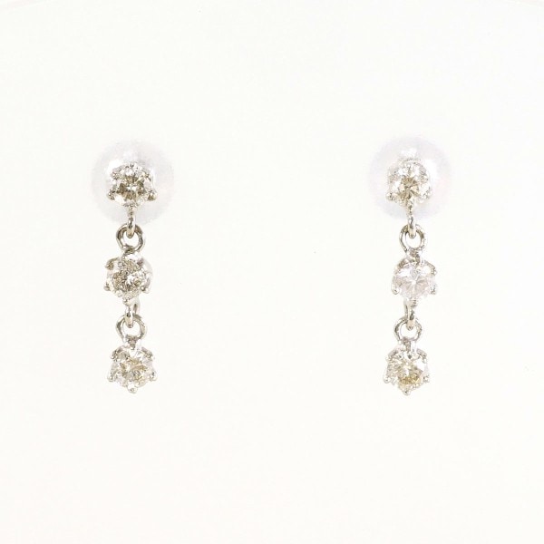 K18 18金 WG ホワイトゴールド ピアス ダイヤ 0.15 ×2 ジュエリー 中古