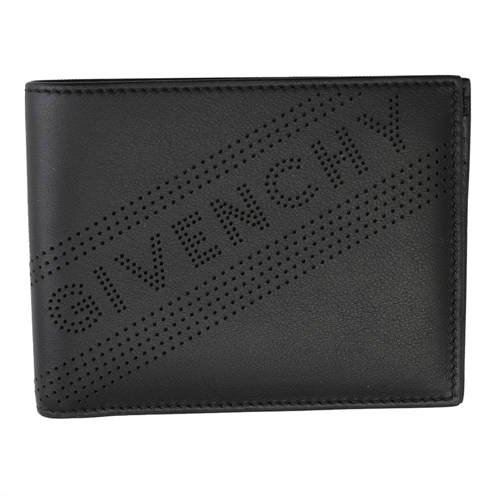 二つ折り札入れ パーフォレイテッド レザー ブラック BK6012K0GK 001