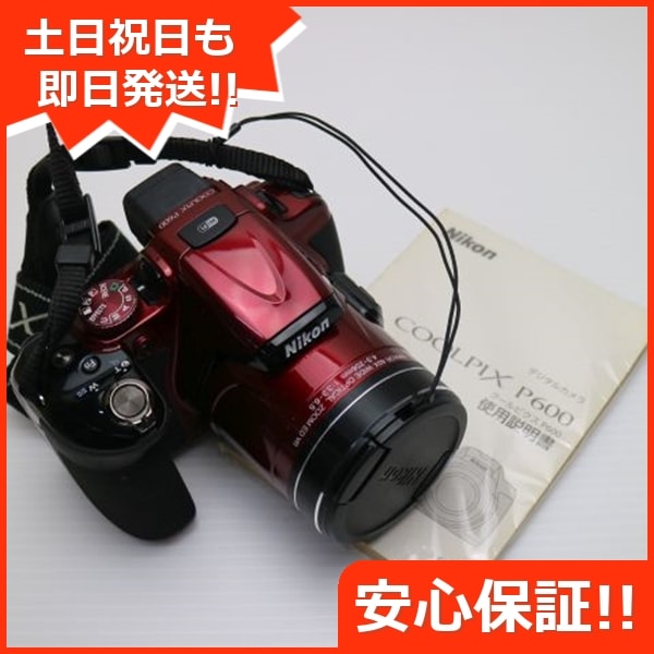 超美品 COOLPIX P600 レッド デジカメ ニコン 157 コンパクト