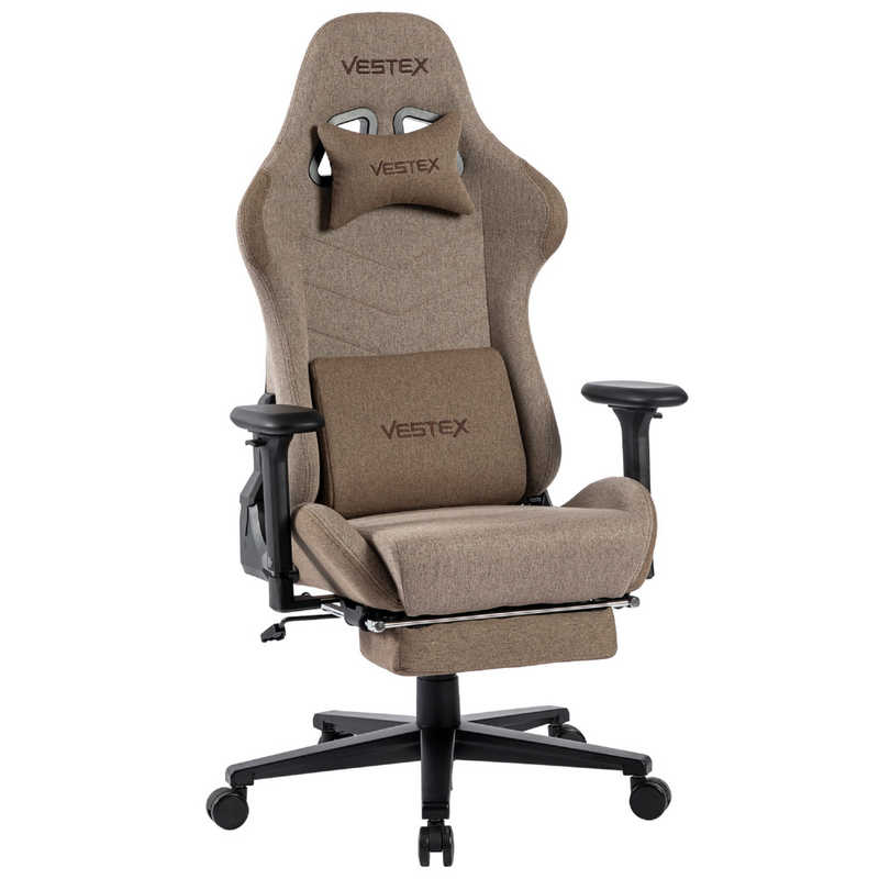 ルームワークス　ゲーミングチェア ［W720xD720xH1205～1275mm］ VESTEX S1FTシリーズ(フットレスト付き) ブラウン　VES-S1FTBR