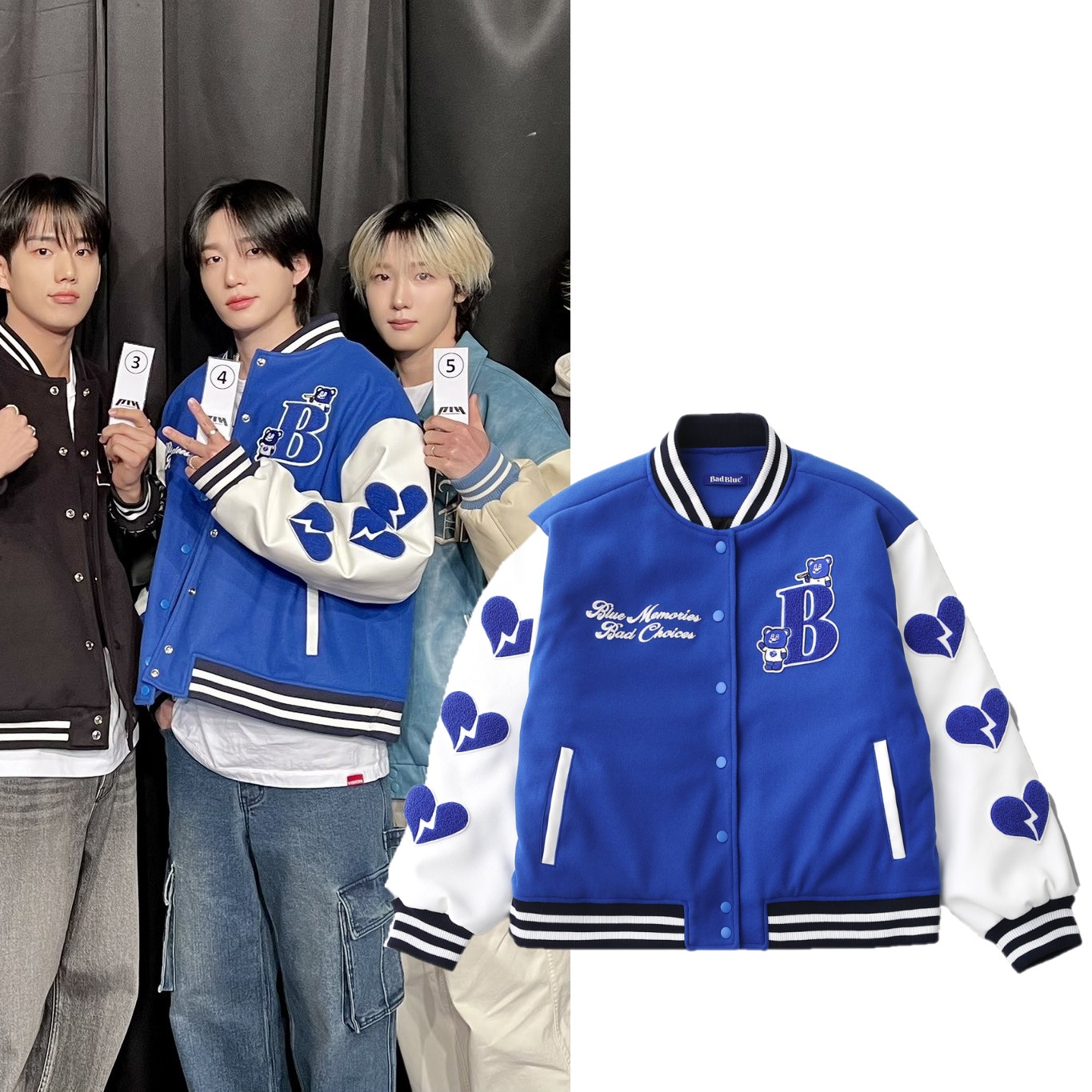 [P1ハーモニーTHEO着用] BadBear Varsity Jacket