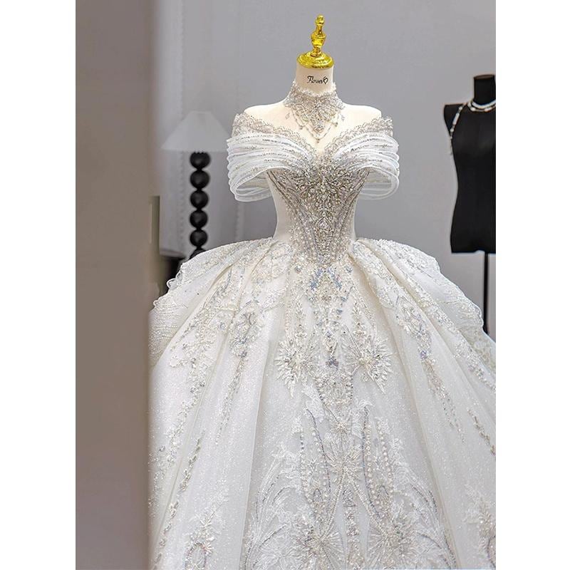ウェディングドレス 2025 新作 花嫁 重工業 主糸 プリンセス風 小結婚式ドレス