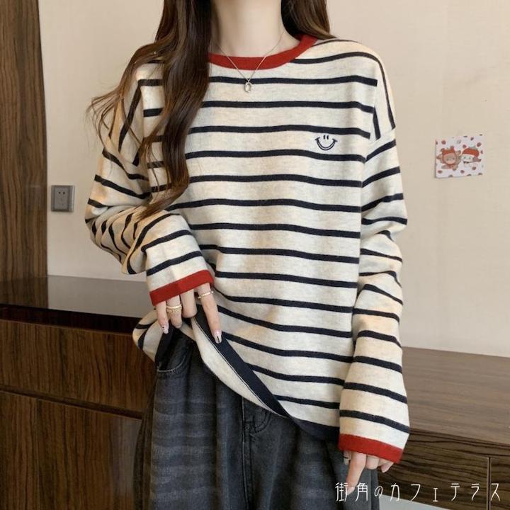 レディース トップス ニット ボーダー シンプル カジュアル キレイめ 体型カバー ベーシック ヘビロテ こなれ感 長袖 ベージュ ネイビー 20代 30代 40代 通勤 通学 お出掛け 女子会 お呼