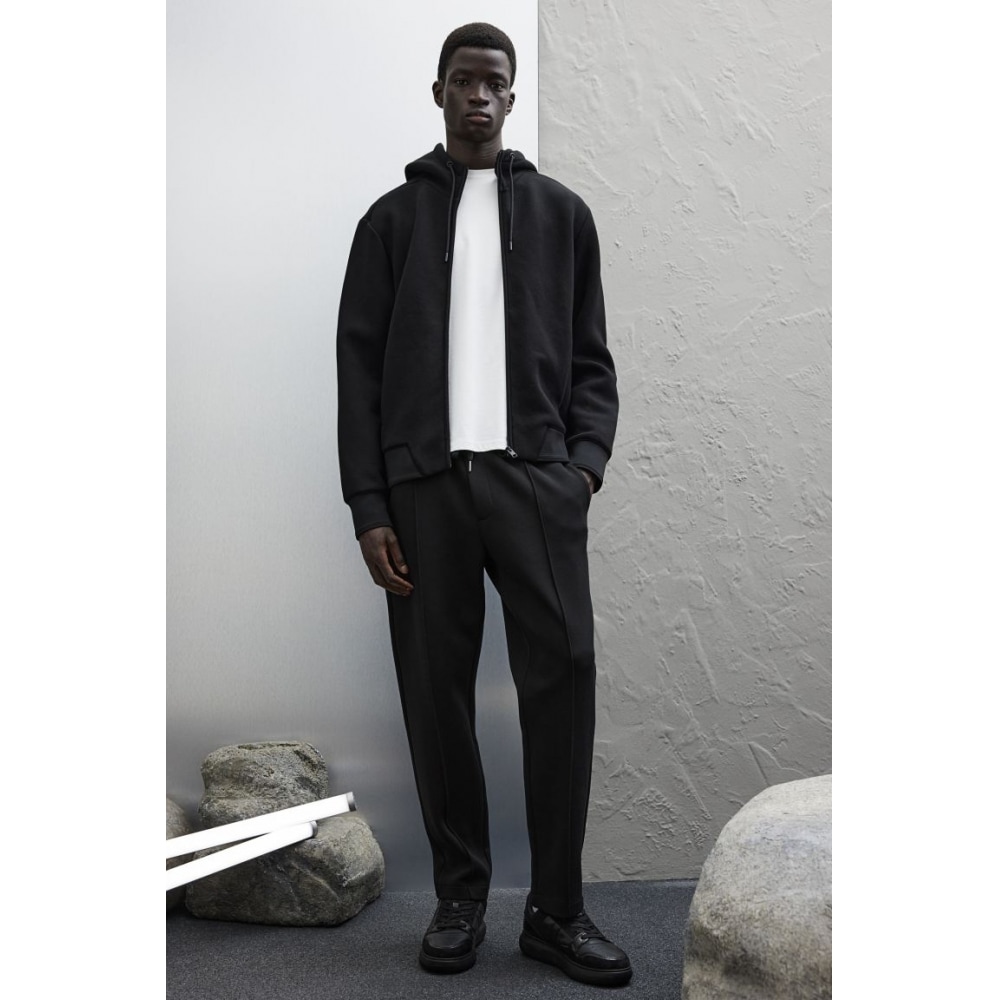 H&M スリムフィットドレッシージョガーパンツブラック