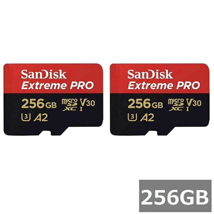 【2セット】 サンディスク マイクロSD MicroSDXC SDSQXCD-256G-GN6MA Extreme PRO 256GB SDアダプタ付 Sandisk マイクロSDXCカード