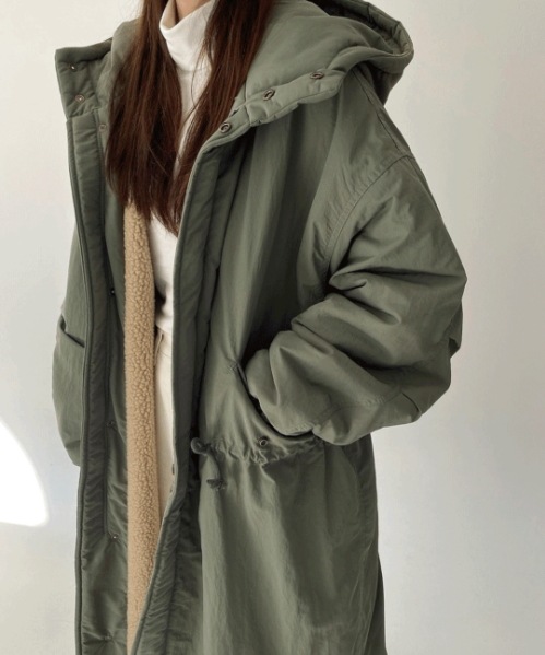 デリー ボア フードダウン フィールドジャケット