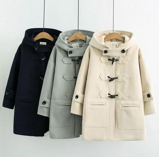 ダッフルコートレディース綿入りジャケット森ガール綿コート秋冬ミディアム丈ダッフルアウター日系キルティング