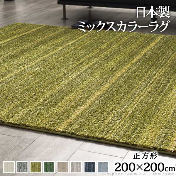 ラグ 洗える ミックスカラーラグ ルーナ 200x200cm 防ダニ