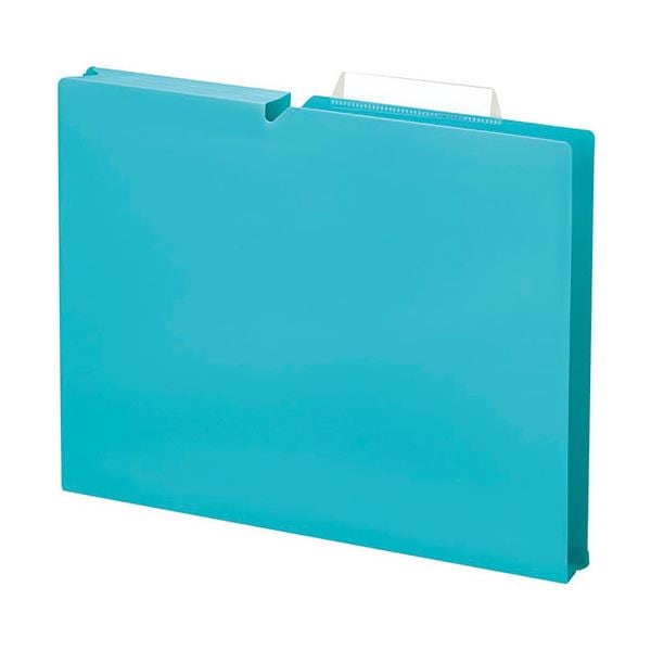 (まとめ) コクヨ 個別フォルダー(NEOS)PP製 A4 マチ幅30mm ターコイズブルー A4P-NEF30BX10 1パック(10冊) (×10セット)