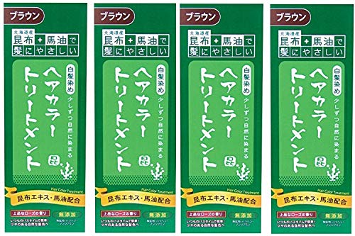 【まとめ買い】昆布と馬油のヘアカラートリートメント ブラウン×4個
