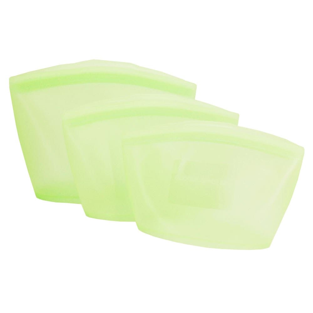 シリポットプレミアムシリコンジッパーバッグS + M + L 3種セットライム1セット