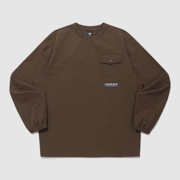 長袖Tシャツ NQK UQ121CWT26-BRW ユーティリティポケットピステ BROWN