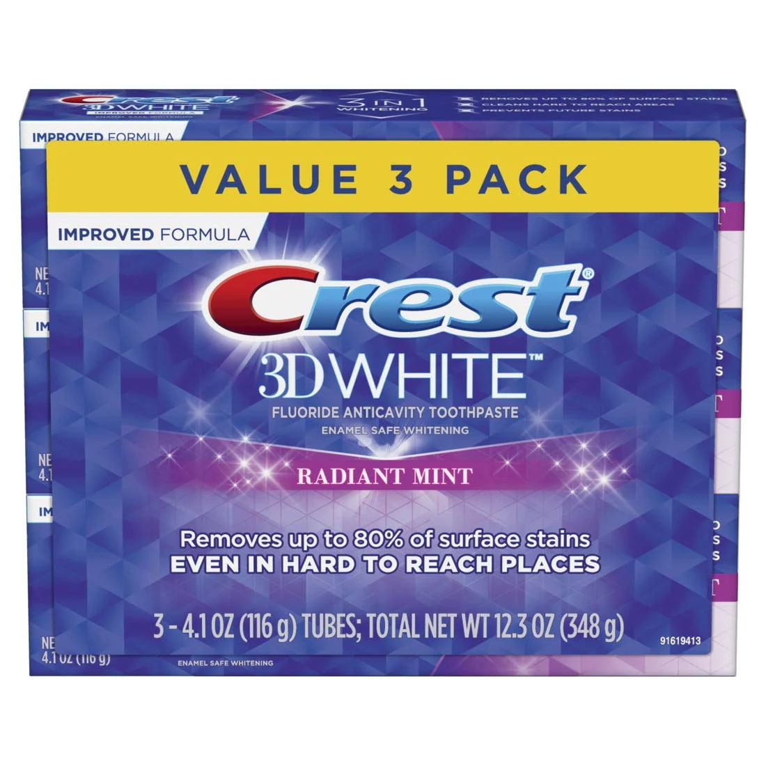 Crest 3D White Toothpaste Radiant Mint (3 Count of