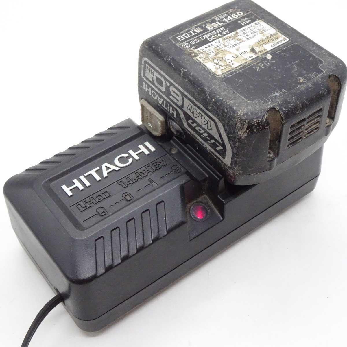 【中古】[セット] HITACHI ハイコーキ 急速充電器 UC18YKSL / バッテリー BSL1460 DC14.4V