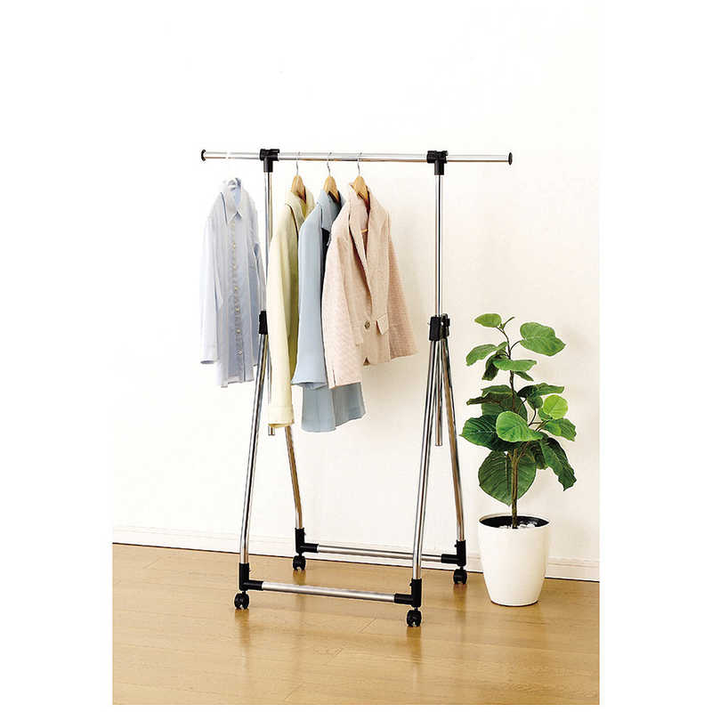 パール金属　コンパクトフォールディングハンガー(ブラック)　N-7609