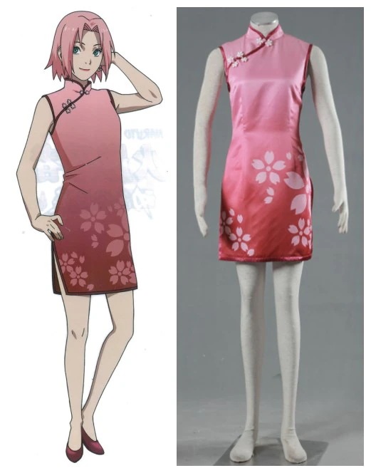 [今日は安い-出荷が早い]春野サクラ チャイナドレス コスプレ衣装 コスチューム 変装服仮装品質良い 店舗お勧め