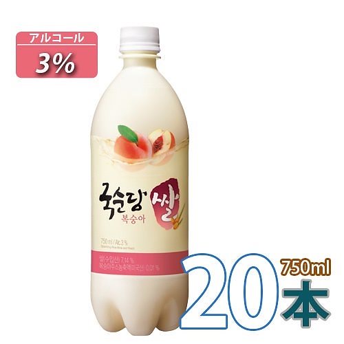 10(02621x20)麹醇堂モモマッコリ 750ml x20本桃味 韓国酒 桃マッコリ 韓国食品韓国料理韓国食材おかず韓国お土産輸入食品韓国酒激安