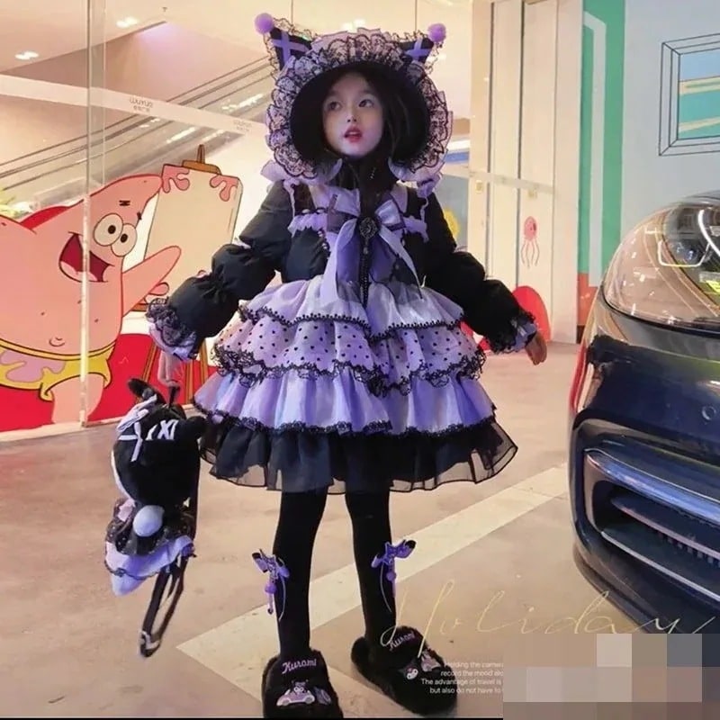 【急速出荷!】クロミ 子供用 女の子 ダウンジャケット 冬 新作 プリンセスドレス ファッション子供服 可愛いプリント绵入れの上着