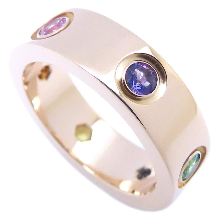 ラブ リング 指輪 マルチストーン6石 #49 9号 K18PG ピンクゴールド レディース/294248【中古】 144,650円
