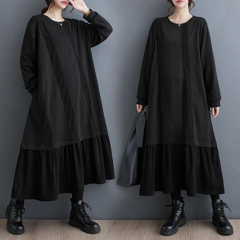 春夏 ワンピース 通勤 着痩せ コーデュロイ ロングワンピース 高級感 ワンピース レディース
