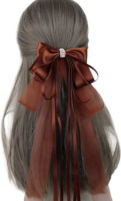 Qoo10] バレッタ リボン 髪飾り 大きめリボン バレッタ バッグ・雑貨
