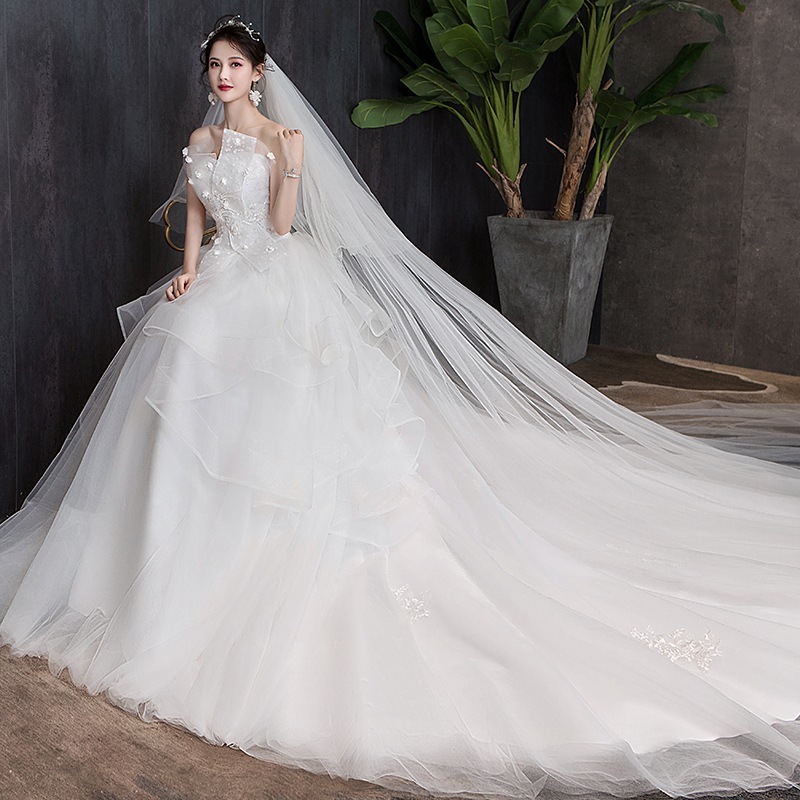 メインウェディングドレス 2025 新作 ブライダル ブ 上質な質感 ロングテール ハイウエスト 妊婦用 プラスサイズ 冬