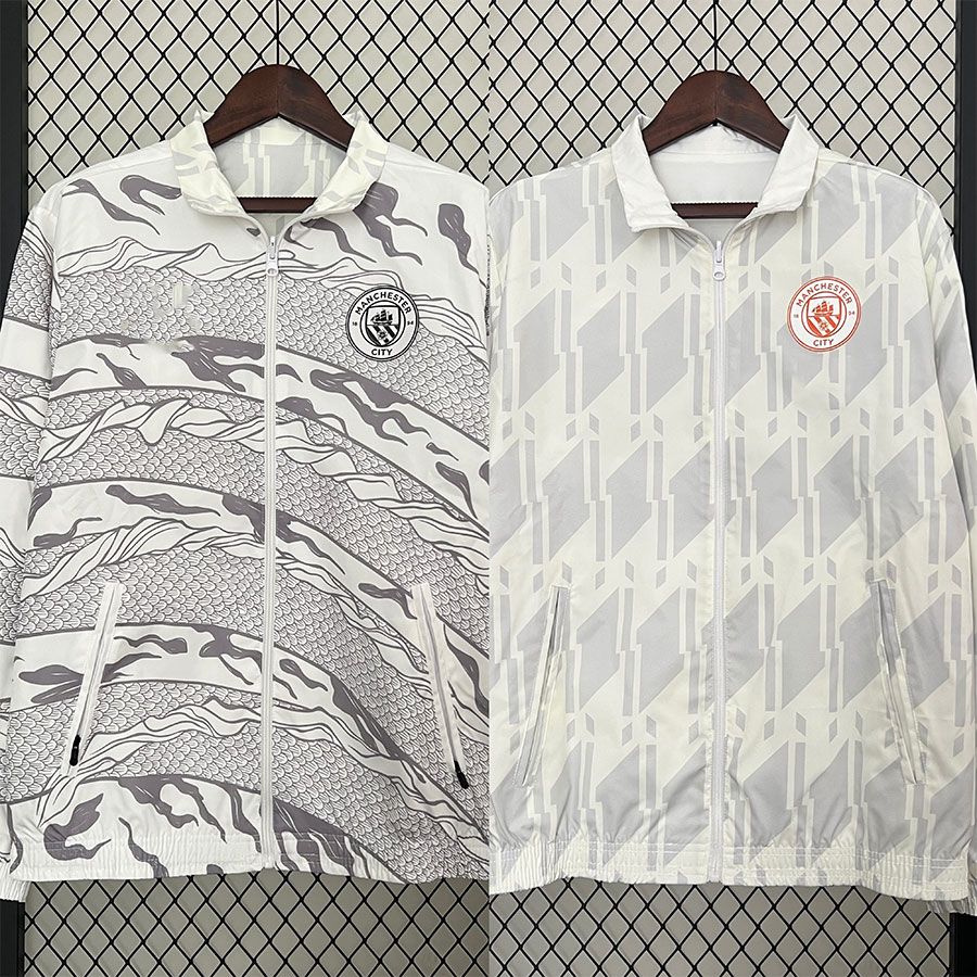 2425 マンチェスターシティ トレーニングユニフォーム 外観ユニフォーム メンズ 長袖ジャケット 両面ウインドブレーカー サッカーユニフォーム 秋冬スポーツウェア