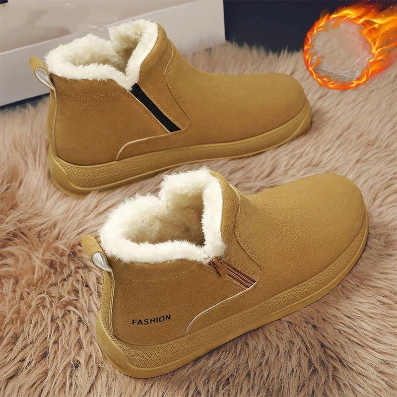 メンズ ファスナー トレンド シック ビジネス 厚手 スノーブーツ防寒 滑り止め おしゃれ ショートブーツ