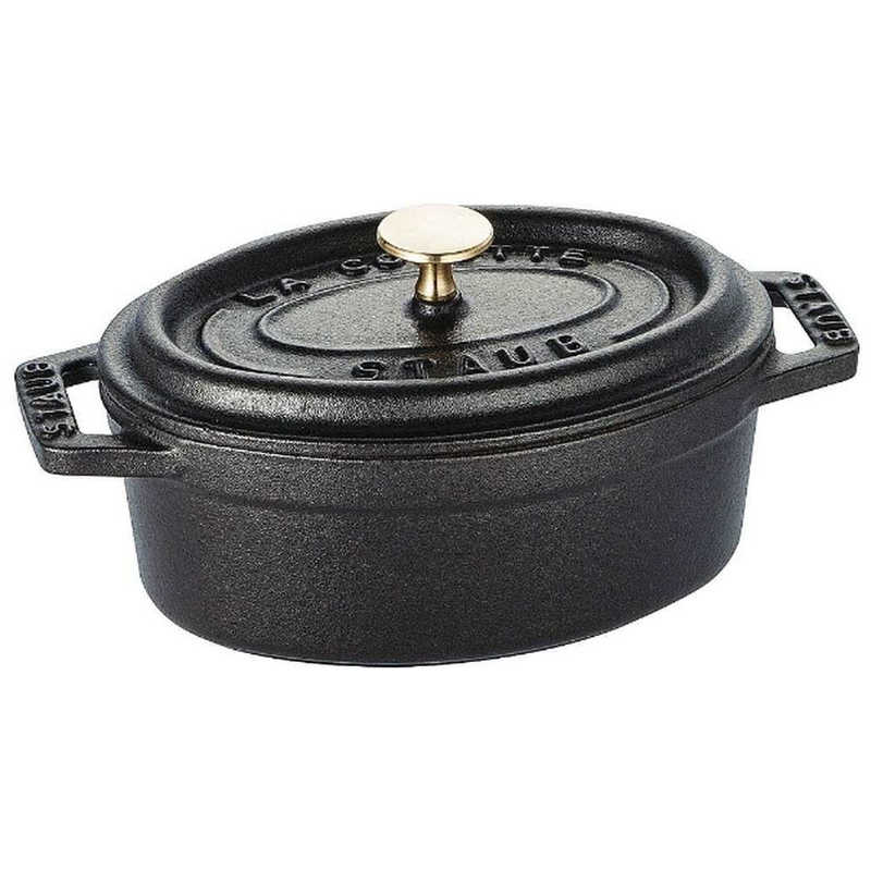 STAUB　IH対応ホーロー鍋 ミニピコココットオーバル(200ml)　40500-111 ブラック