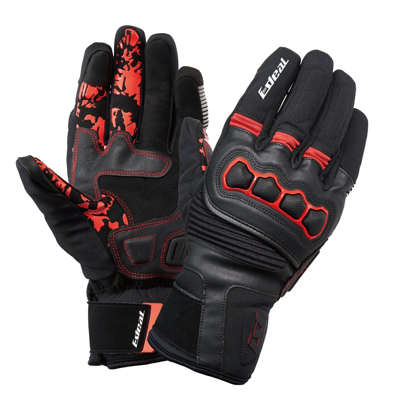 山城(yamashiro) IDEAL アイディール バイク用 グローブ 秋冬モデル ID-115 アクシス-EX レッド Lサイズ ID115/RD/L