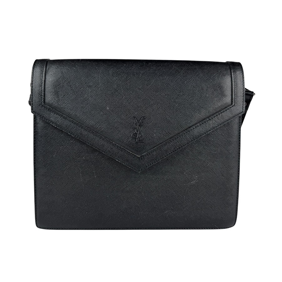 イヴ サンローラン YVES SAINT LAURENT ショルダーバッグ レザー ブラック レディース z5645